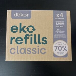 NEW Dekor Classic Diaper Pail Liners‎ 4 Refills Up To 1980 Diapers Biodegradable